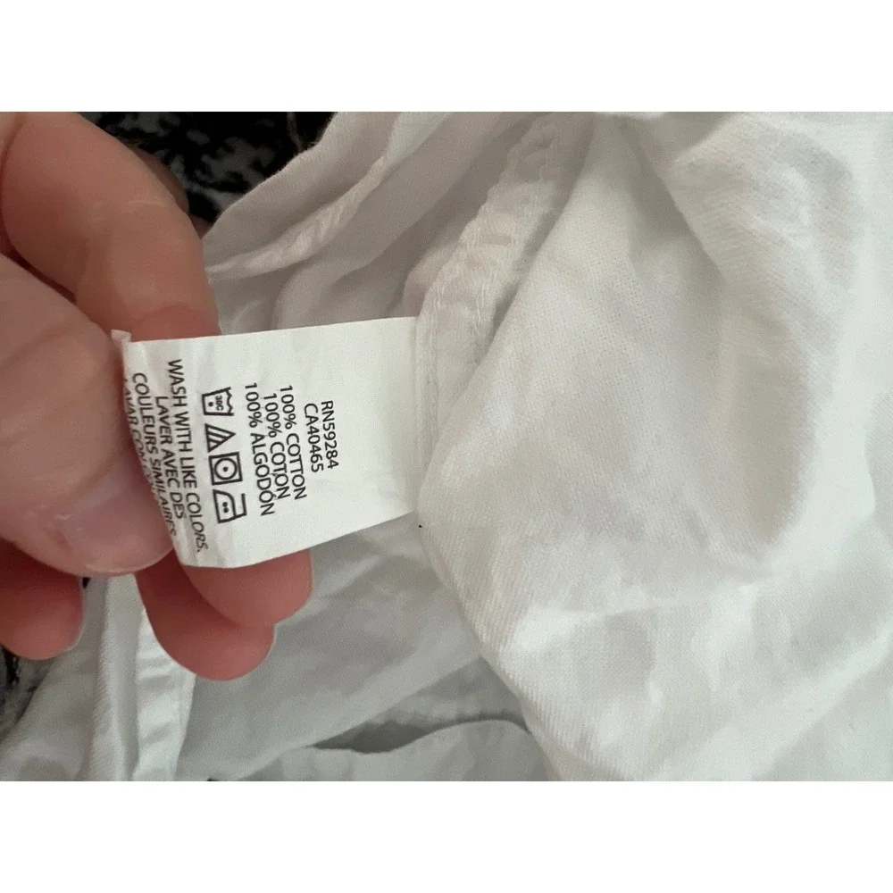 The Children's Place Button Down Shirt Kids 10/12 White Cotton Long Sleeve